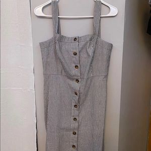 hollister striped button up jumper dress